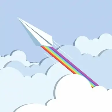 paper airplane background cloud icons decor