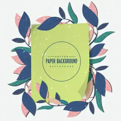 paper background retro green design leaves decoration
