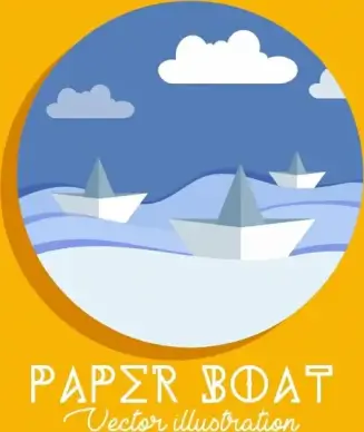 paper boats background classical design circle isolation