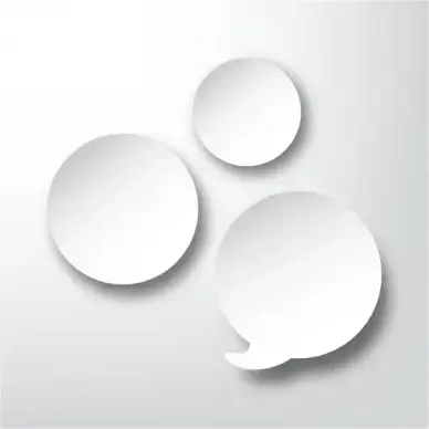 Paper white round speech bubbles.