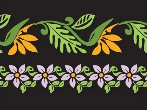 flowers vector with seamless style on dark background