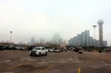 parking lot and skyline in dallas texas