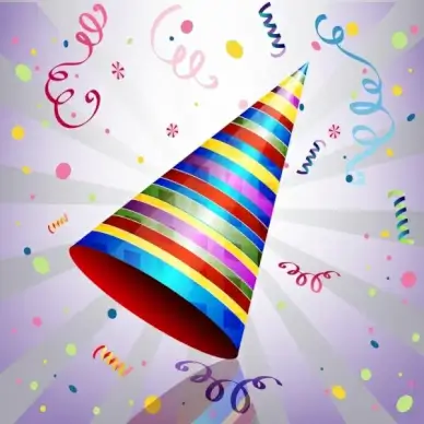 party background 3d colorful hat ribbon ornament