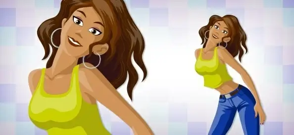party girl vector mascot