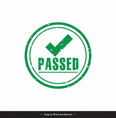 pass stamp template flat classic circle texts design 