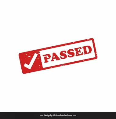 pass stamp template flat rectangular shape checked design