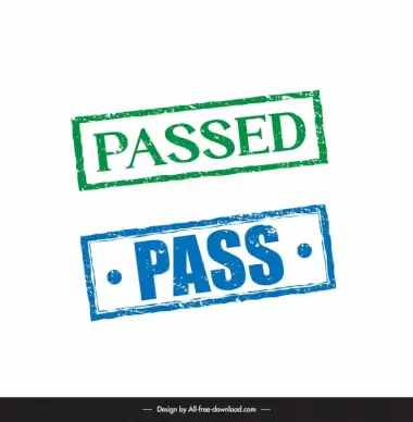 pass stamp templates flat classical rectangular shapes