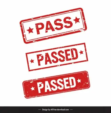 pass stamp templates flat rectangular stars decor