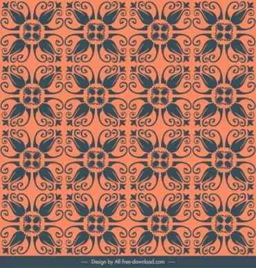 pattern template classical repeating symmetrical flora sketch