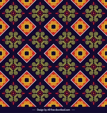 pattern template multicolored flat repeating symmetric elegant decor