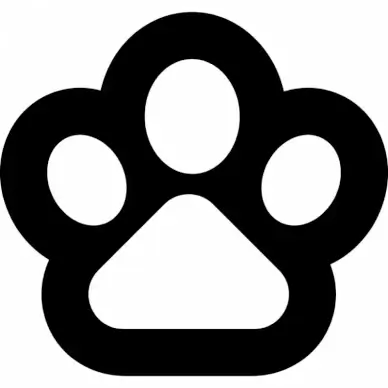 paw footprint sign icon flat contrast black white symmetric geometry outline