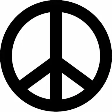 peace sign icon flat contrast symmetric shape