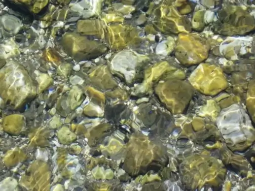 pebbles under water