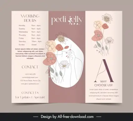 pedi jelly spa leaflet template classical handdrawn