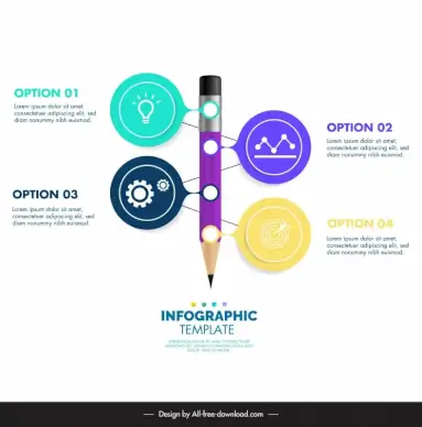pen infographic design elements symbols isolation pencil decor