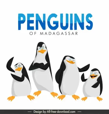 penguins of madagascar advertising banner cute cartoon design