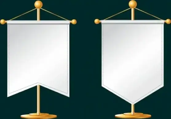 pennant flags templates white blank design