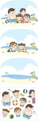 people go to the beach to play a vector
