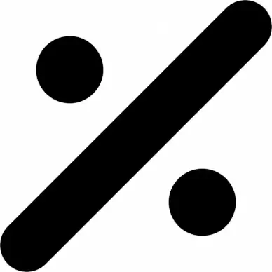 percentage mark sign icon symmetric flat silhouette sketch