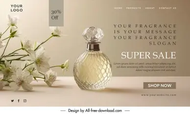 perfume landing page  template elegant flora decor