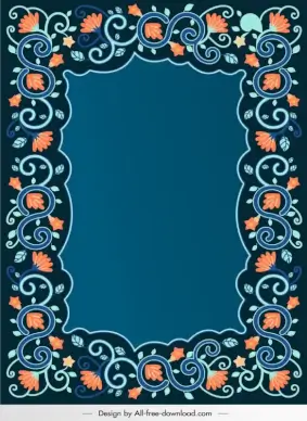 persian border template symmetric nature elements decor
