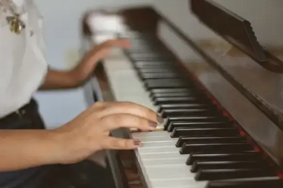 person playing piano