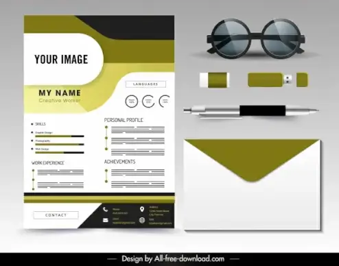 personal cv template elegant modern flat decor