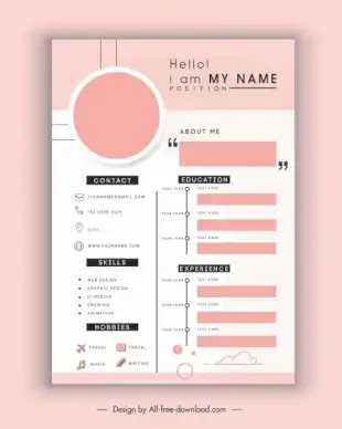 personnel cv template bright flat modern layout