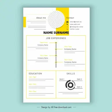 personnel cv template bright modern plain checkered decor