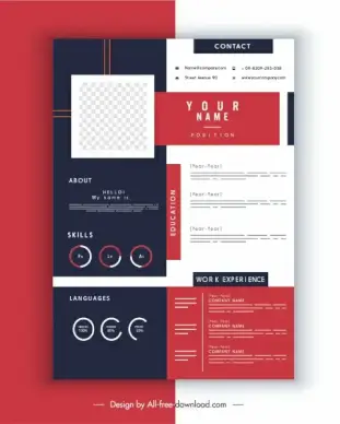personnel resume template elegant modern contrast checkered decor