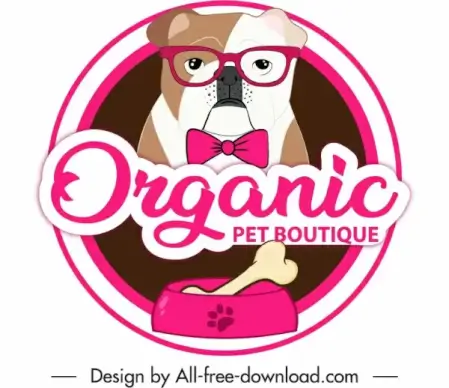 pet boutique label template funny dog sketch
