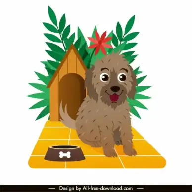 pet icon puppy sketch cute cartoon design