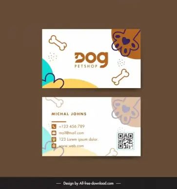 pet shop business card template dog elements decor