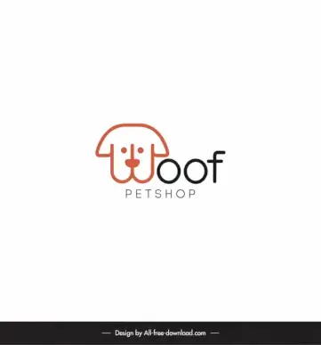 pet shop logo dog face text handdrawn