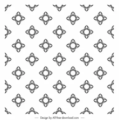 petals pattern template black white classic repeating symmetry sketch