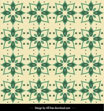 petals pattern template classical repeating sketch green design
