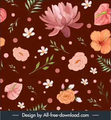petals pattern template elegant classical decor handdrawn design