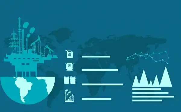petro industrial background design symbols elements vignette style
