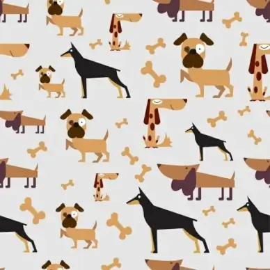 pets background dogs bone icons decoration repeating style