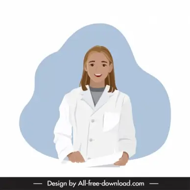 pharmacist woman icon cartoon character sketch