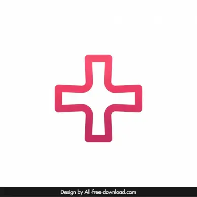 pharmacy cross logo template flat modern elegant symmetric shape