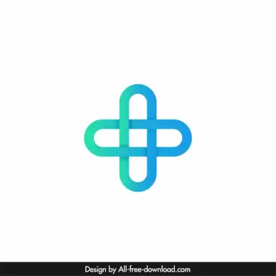 pharmacy cross logotype modern symmetric geometry decor