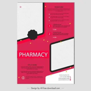 pharmacy flyer cover template elegant geometry decor