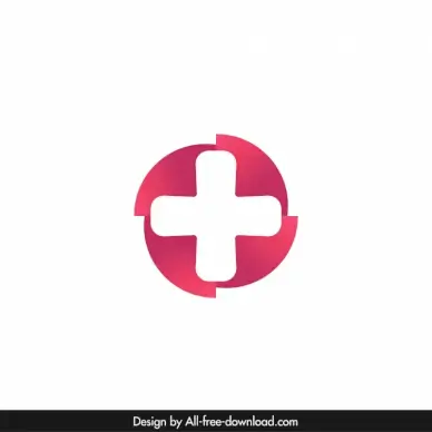 pharmacy logo template isolated circle cross shape symmetric design 