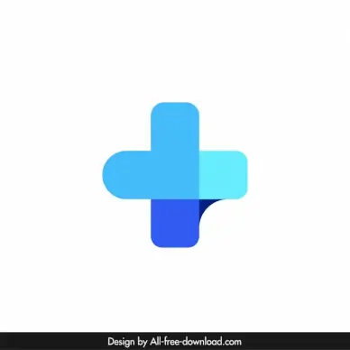 pharmacy logotype flat modern symmetric cross shape outline 