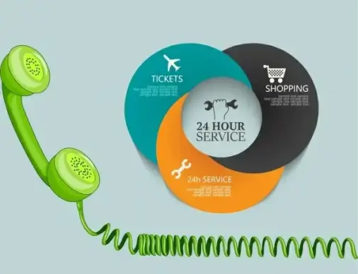 phone operation advertising multicolored modern design circles decoration
