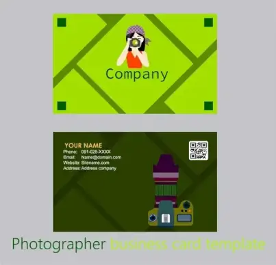 photographer name card design cameraman and tool illustration