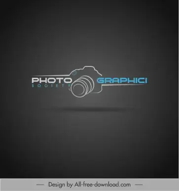 photographic society logotype modern elegant dark design camera sketch 