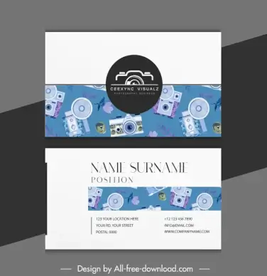 photography business card template camera flowers decor