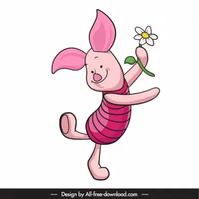 piglet winnie the pooh cartoon character icon cute dynamic design